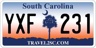 SC license plate YXF231