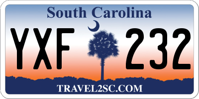 SC license plate YXF232