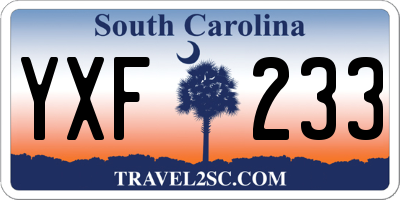 SC license plate YXF233