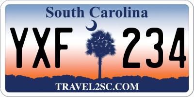 SC license plate YXF234
