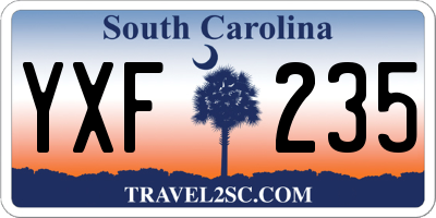 SC license plate YXF235
