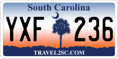SC license plate YXF236