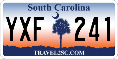 SC license plate YXF241