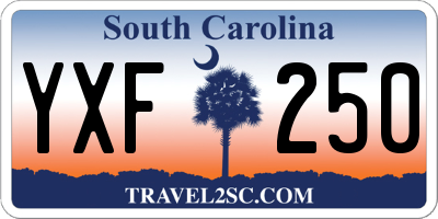 SC license plate YXF250