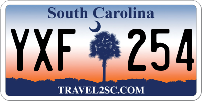 SC license plate YXF254