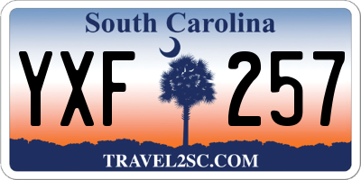 SC license plate YXF257