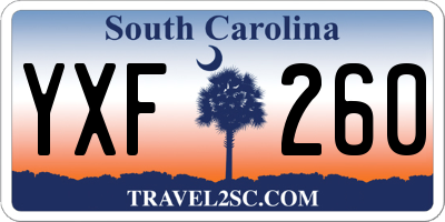 SC license plate YXF260