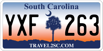 SC license plate YXF263
