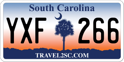 SC license plate YXF266