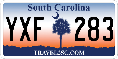 SC license plate YXF283