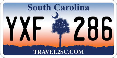 SC license plate YXF286