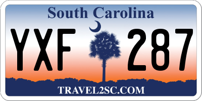 SC license plate YXF287