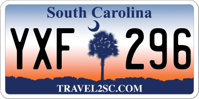 SC license plate YXF296