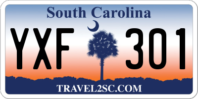SC license plate YXF301