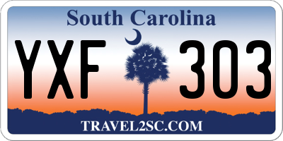 SC license plate YXF303
