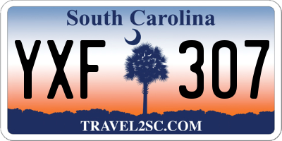 SC license plate YXF307