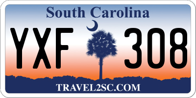 SC license plate YXF308