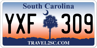 SC license plate YXF309