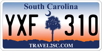 SC license plate YXF310