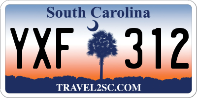 SC license plate YXF312