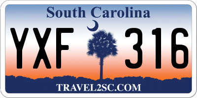 SC license plate YXF316
