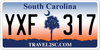 SC license plate YXF317