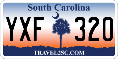 SC license plate YXF320