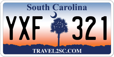 SC license plate YXF321