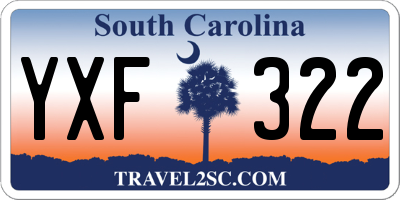 SC license plate YXF322