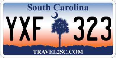 SC license plate YXF323
