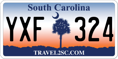 SC license plate YXF324