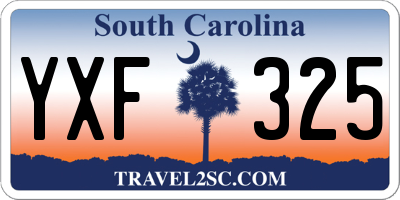 SC license plate YXF325