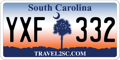 SC license plate YXF332