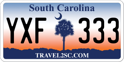 SC license plate YXF333