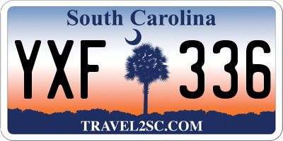 SC license plate YXF336