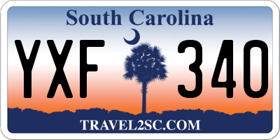 SC license plate YXF340