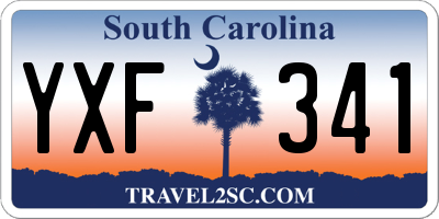 SC license plate YXF341