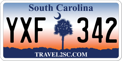 SC license plate YXF342