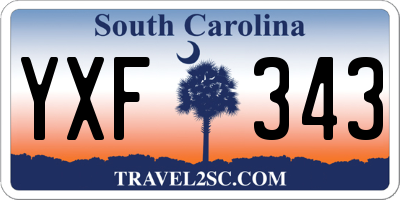 SC license plate YXF343
