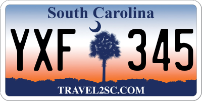 SC license plate YXF345