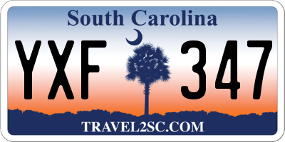 SC license plate YXF347