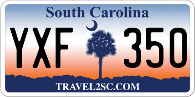 SC license plate YXF350