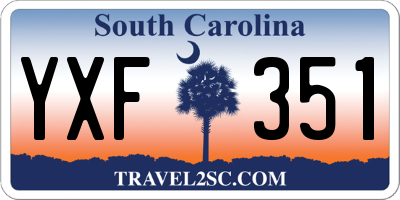 SC license plate YXF351