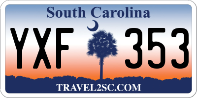 SC license plate YXF353