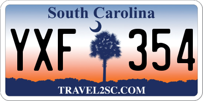 SC license plate YXF354