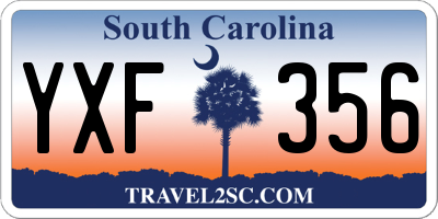SC license plate YXF356