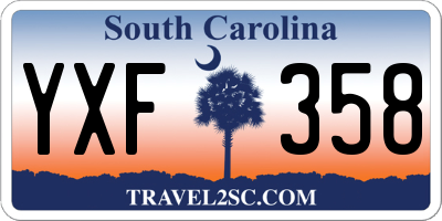 SC license plate YXF358