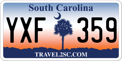 SC license plate YXF359