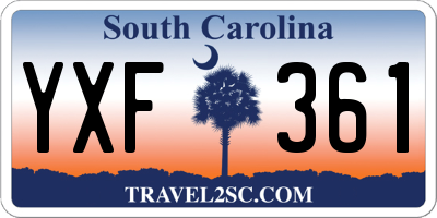SC license plate YXF361