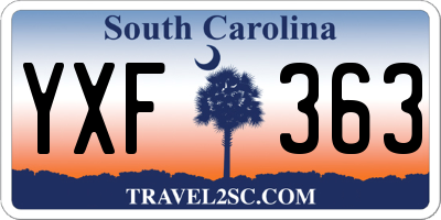 SC license plate YXF363